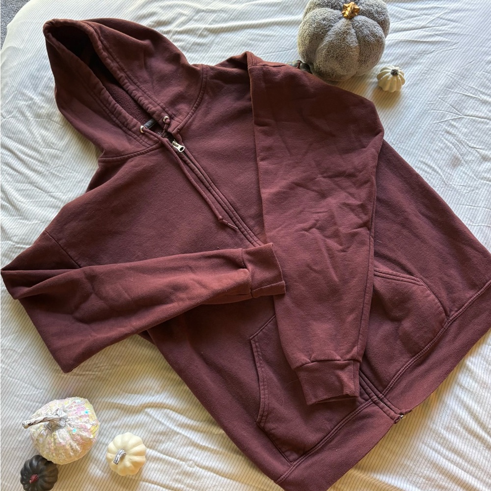 Fruit of the Loom Maroon Zip-Up Hoodie